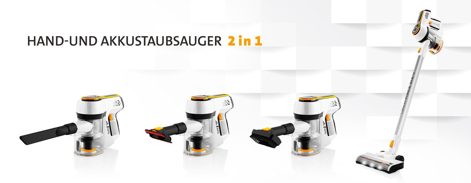 eta Akku-Stielstaubsauger SUPERSONIC ETA123190000, beutellos, 2 in 1, Li-ionen Akku 21,6V