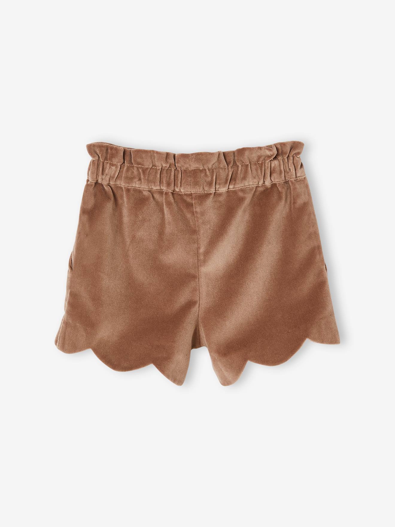 Vertbaudet Mädchen Samt-Shorts - braun