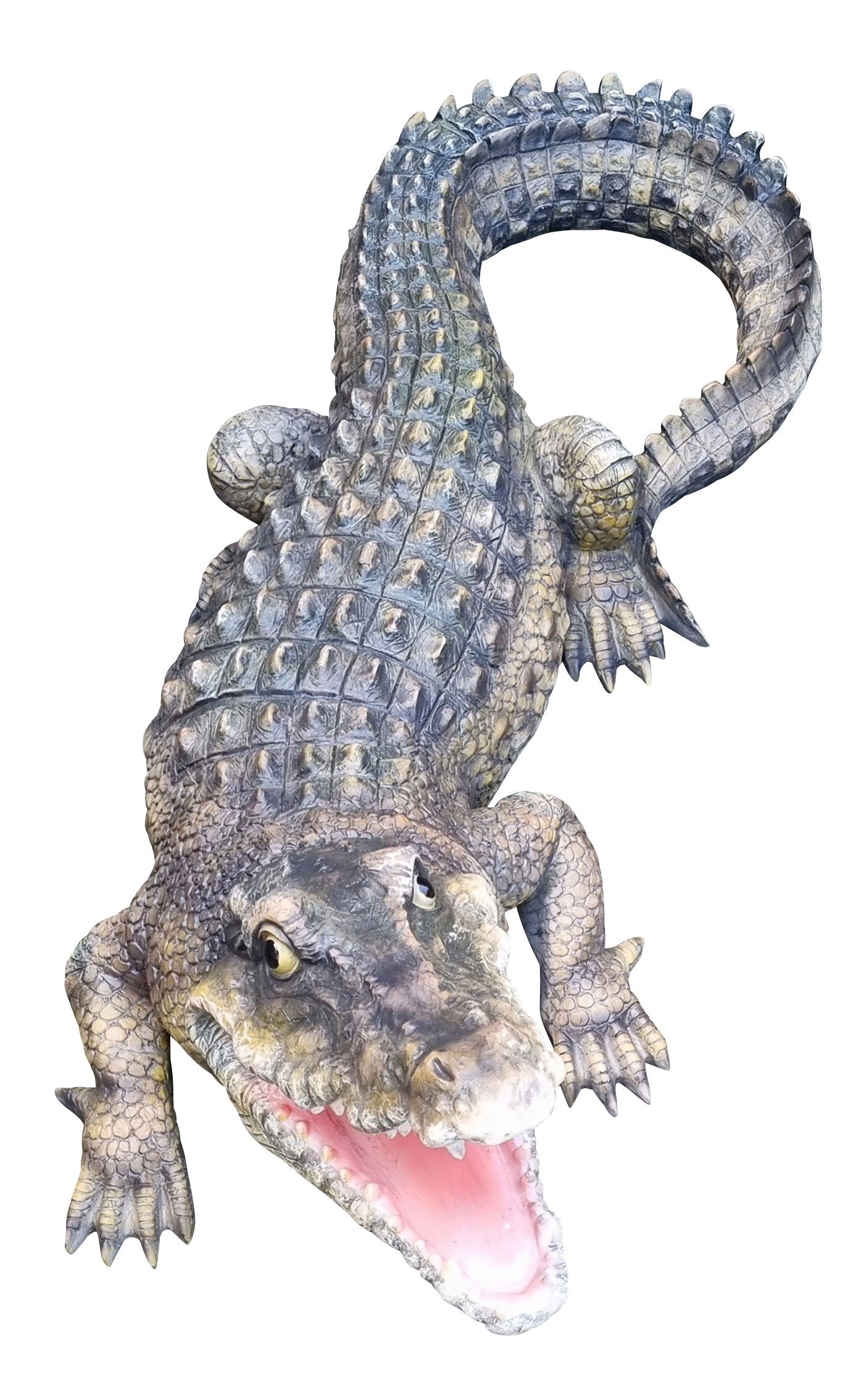 Fachhandel Plus Gartenfigur Krokodil Ansgar, (1 St), lebensechte Garten-Dekofigur