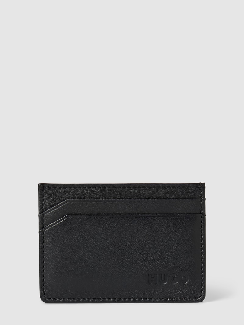 Geschenk-Set mit Portemonnaie und Kartenetui aus Leder in schwarz