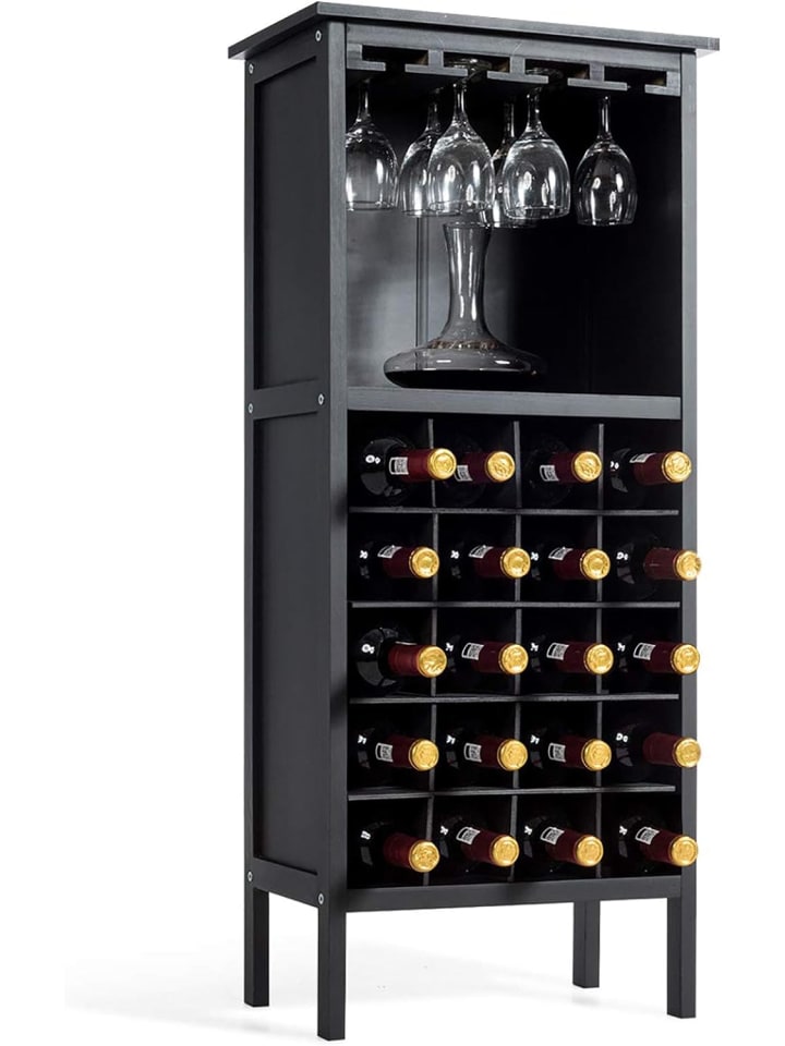 COSTWAY Weinregal für 20 Flaschen in Schwarz günstig kaufen 42 cm