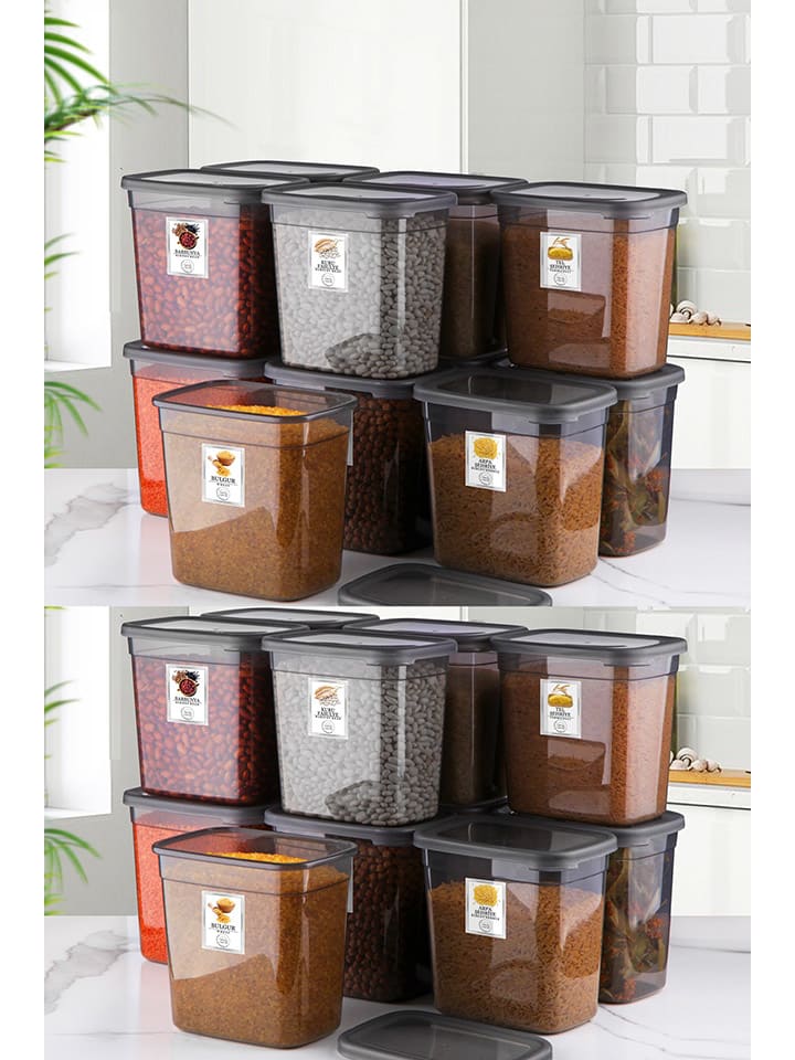 Violeta Home 24er-Set: Vorratsbehälter in Anthrazit - 2 l günstig kaufen onesize