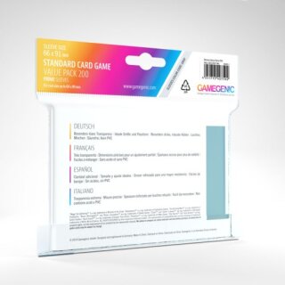 Gamegenic - Value Pack Standard Sleeves 66 x 91 mm - Clear (200)