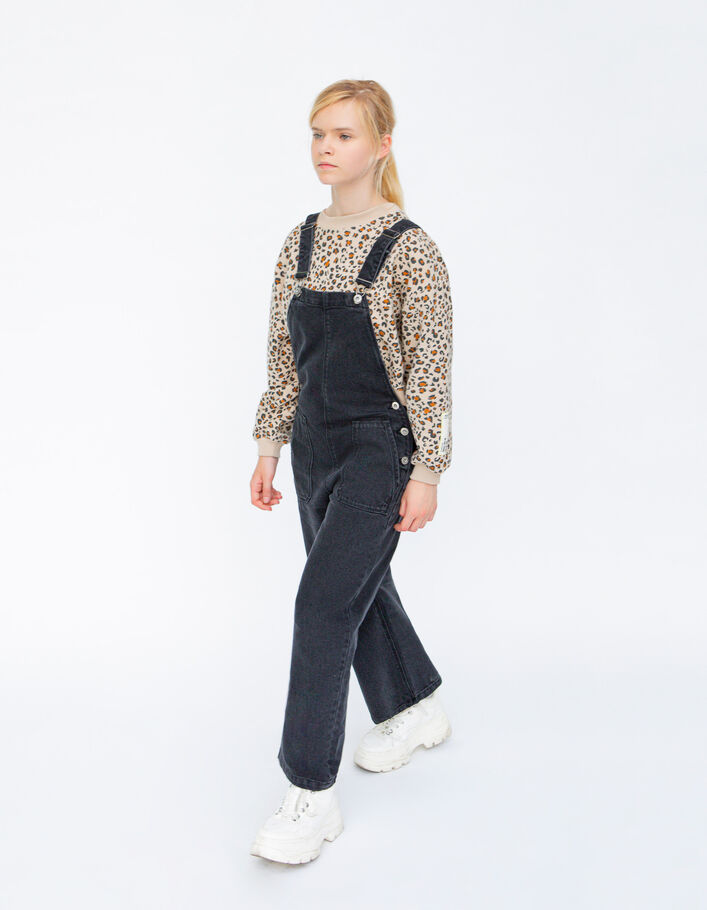 Salopette en jean gris fille