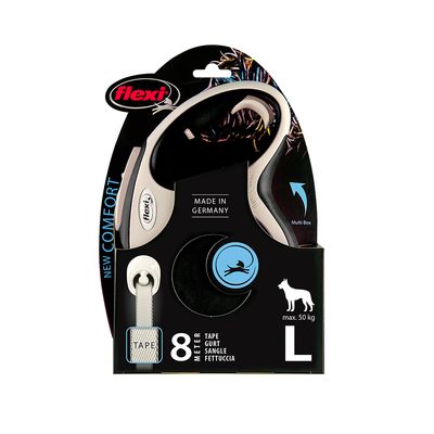 flexi New Comfort Gurt-Leine L schwarz, 8 m