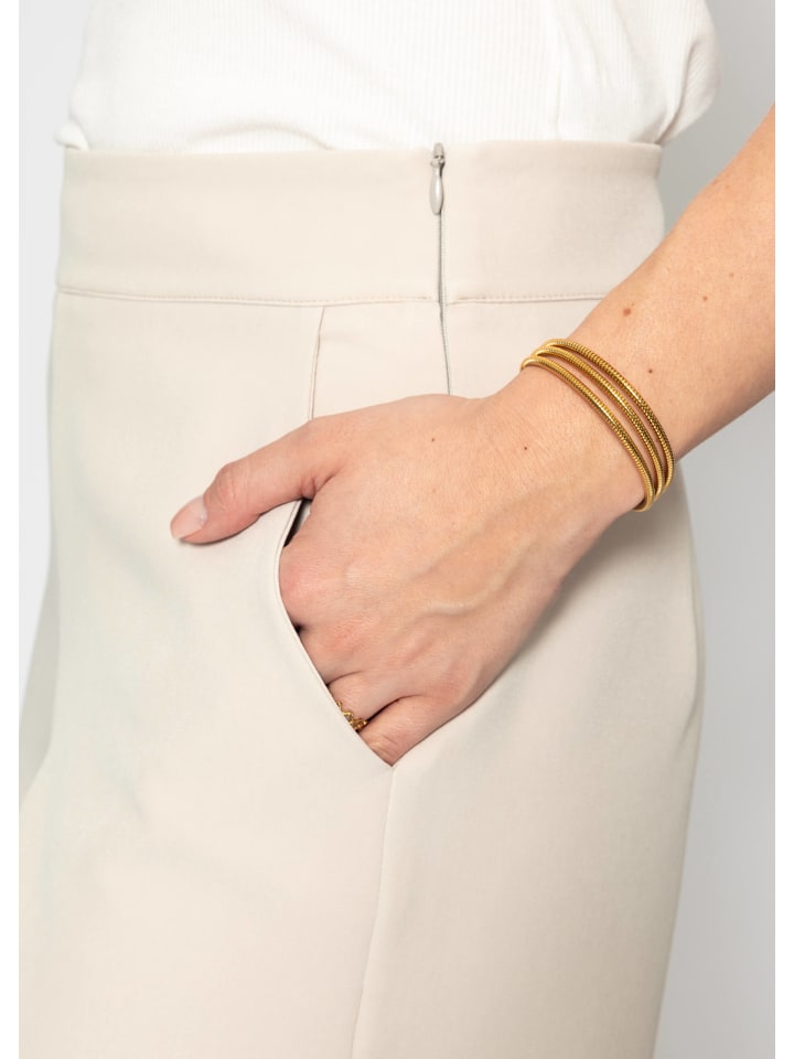 SASSYCLASSY Stoffhose Highwaist in Beige günstig kaufen