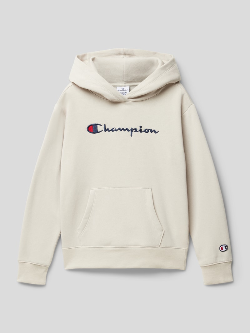 Hoodie mit Label-Stitching in sand
