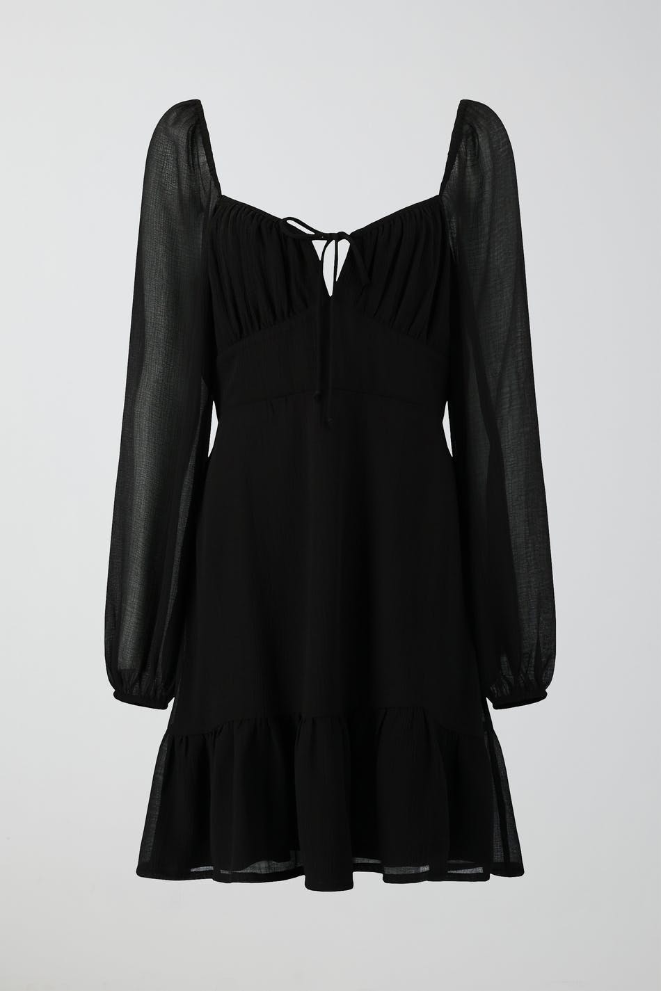 Gathered bust chiffon dress