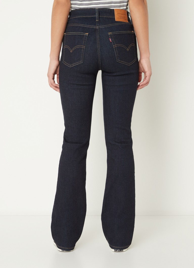 Levi's 725 Pantaloni scurți cu talie înaltă, model bootcut, albaștri