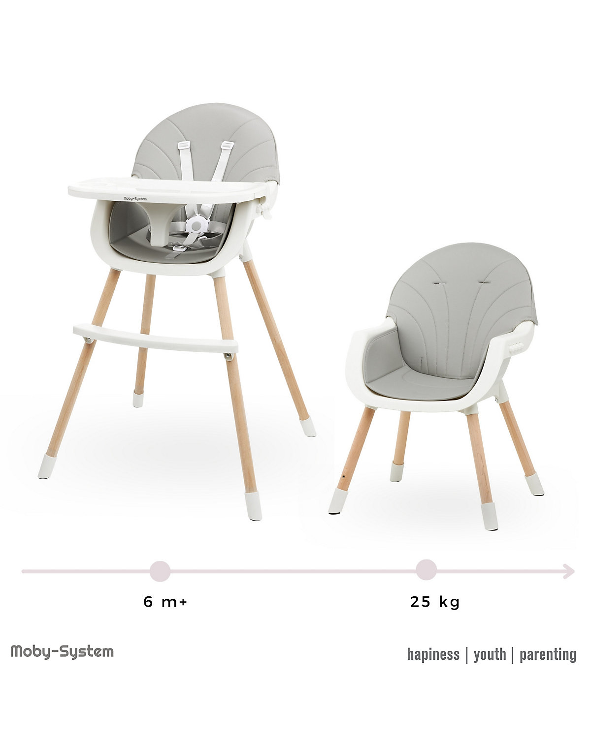 Kinder Hochstuhl Amelia, 3in1-Stuhl für Kinder