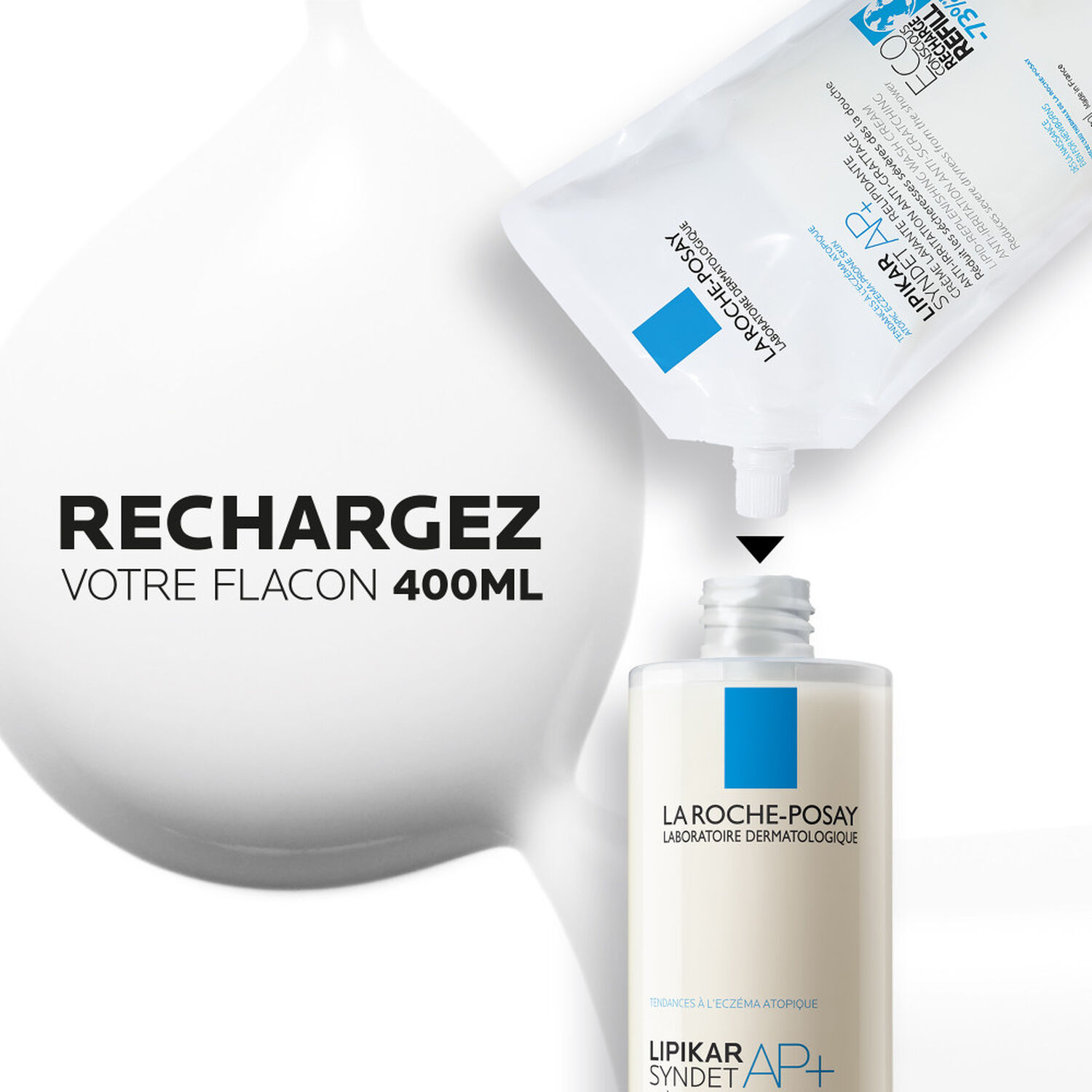 la roche-posay Lipikar Syndet Crème Lavante 400 ml + Eco Recharge 400 ml