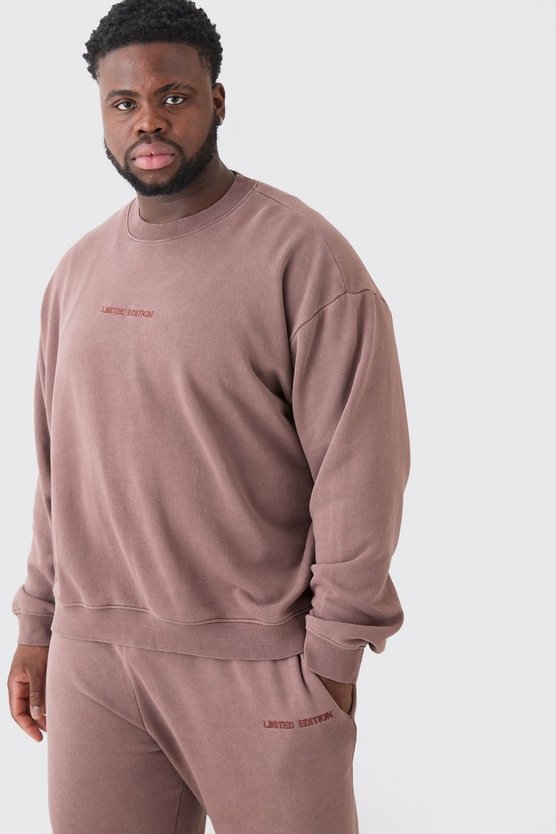 Plus kastiger Oversize Limited Sweatshirt-Trainingsanzug
