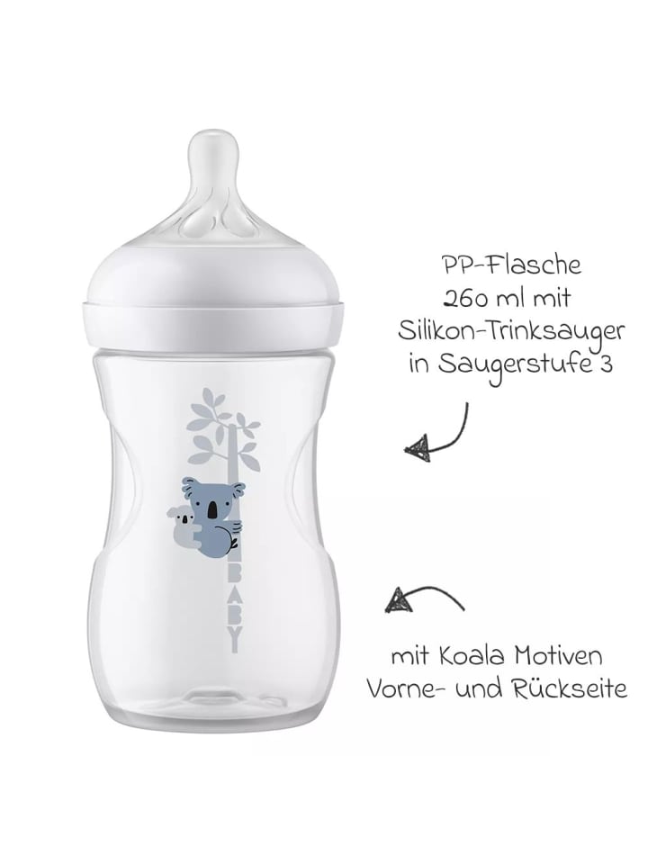 Philips Avent PP-Flasche Natural Response 260ml   Silikon-Sauger in weiss,motiv günstig kaufen onesize