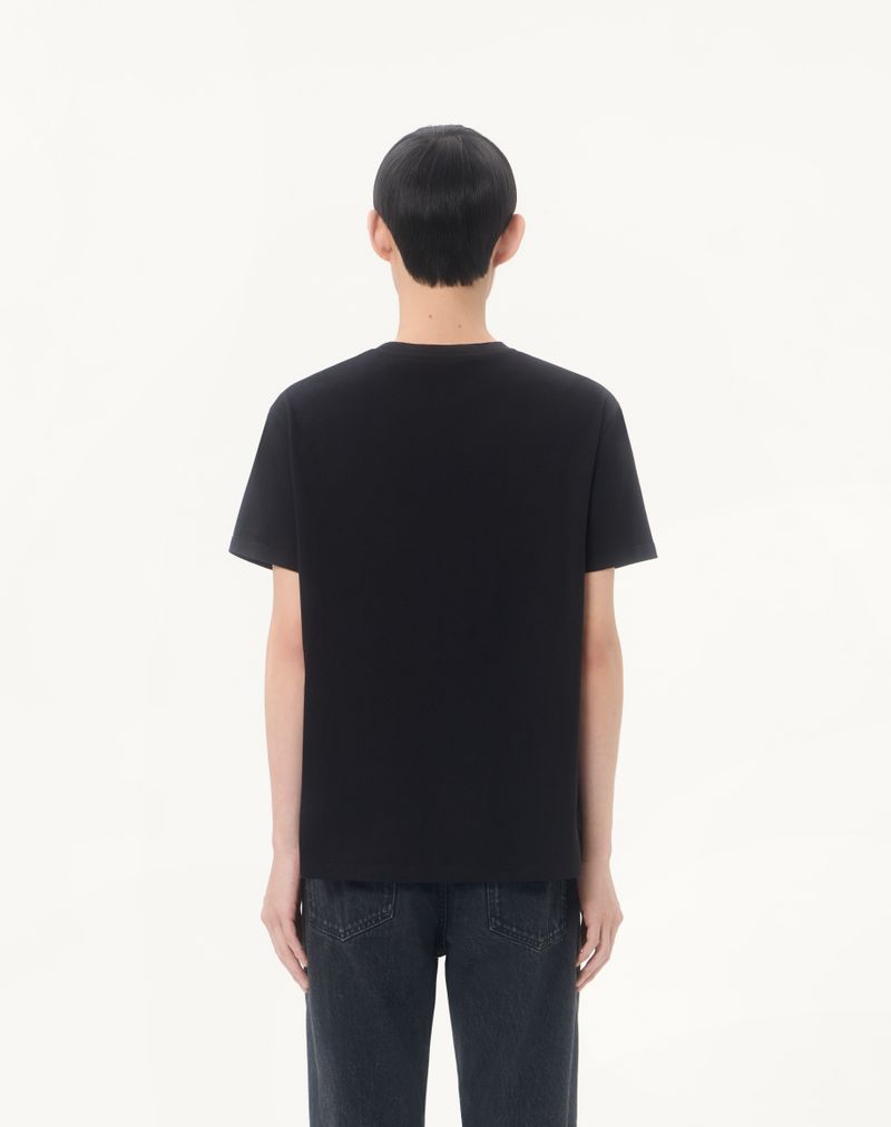 Valentino bomulds-T-shirt med V-logo-broderi
