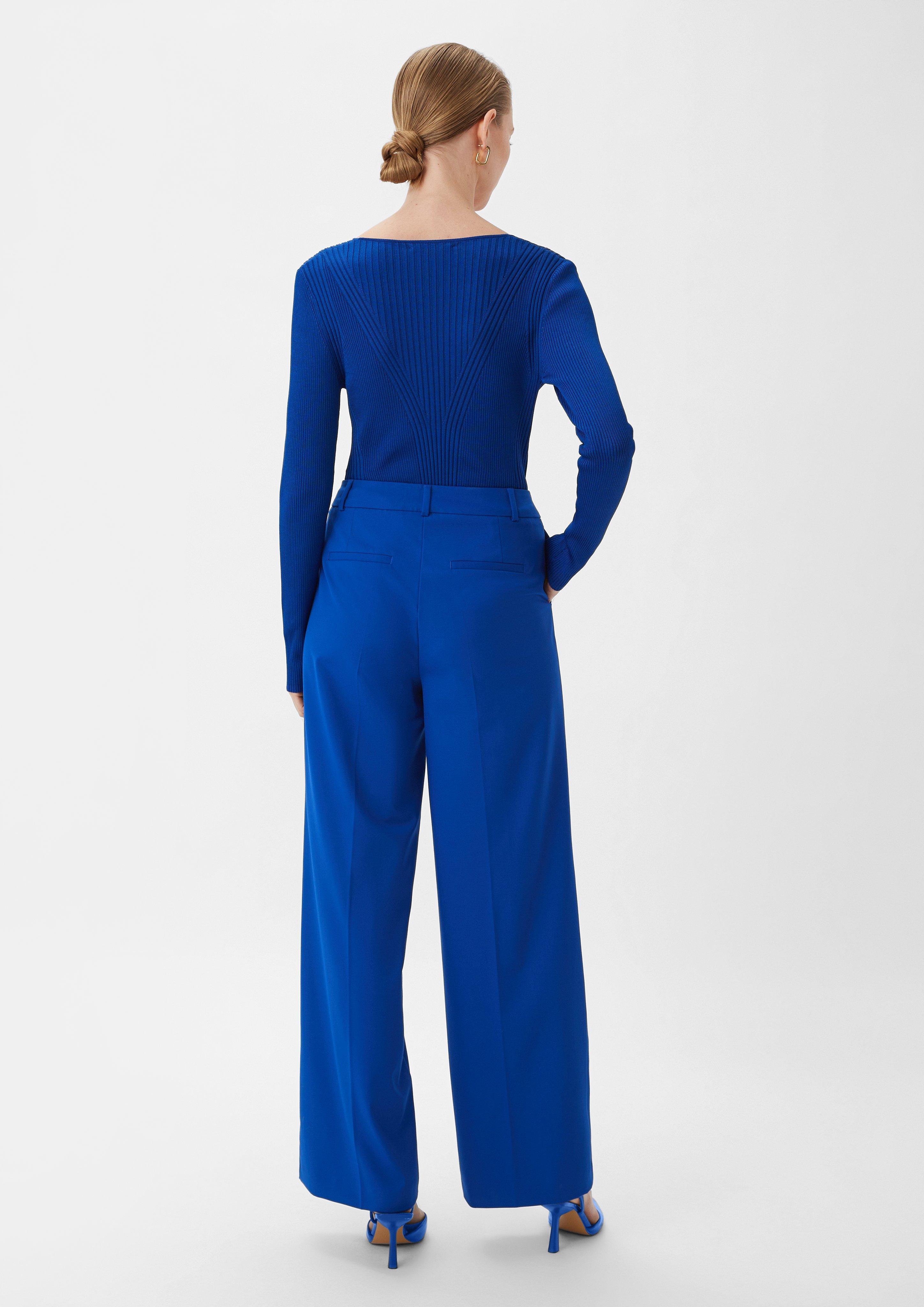 Anzughose mit Wide Leg - ozeanblau
