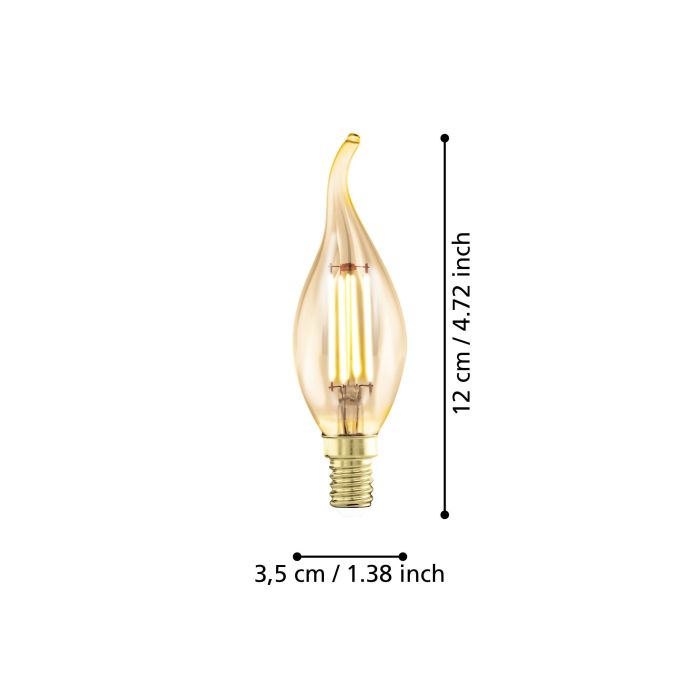 EGLO E14 LED Filament Leuchtmittel Kerze Amber