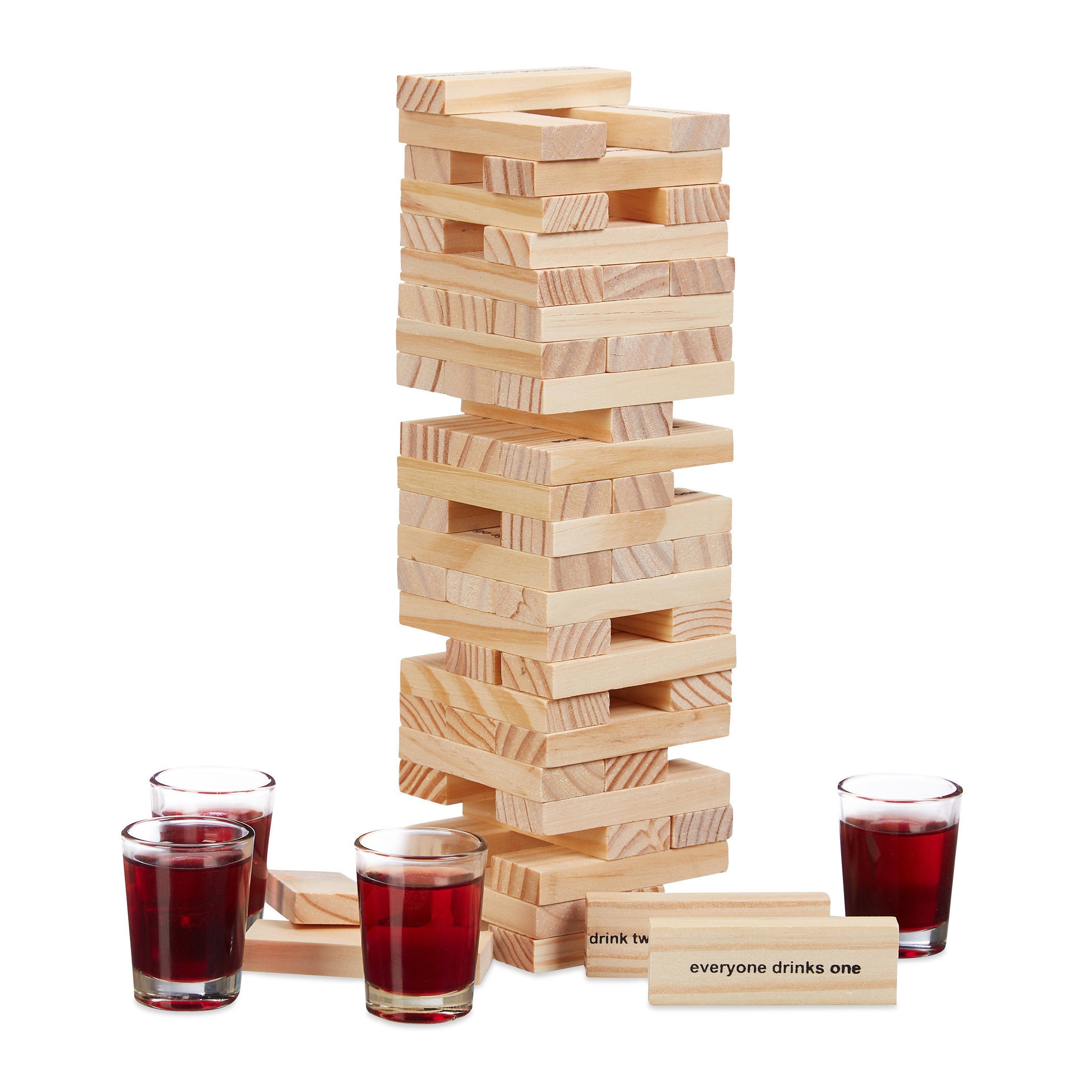 relaxdays Spiel, Wackelturm Trinkspiel 