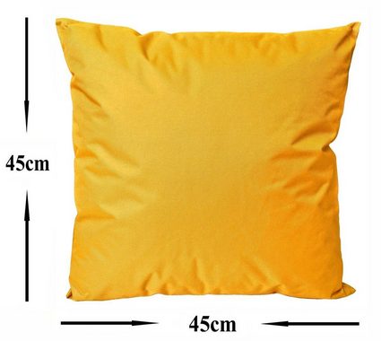 JACK Dekokissen 2x Outdoor Lounge Kissen 45x45cm Dekokissen Set mit Füllung Wasserfest, mit Lotus-Effekt, Robust, Strapazierfähig, für Innen & Außen geeignet