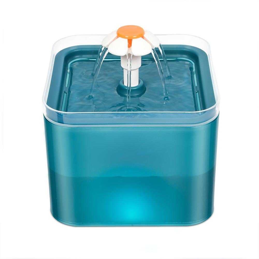 Kpaloft Trinkbrunnen 2 l, Hund LED Trinkautomat, Katzen Wasserspender leise