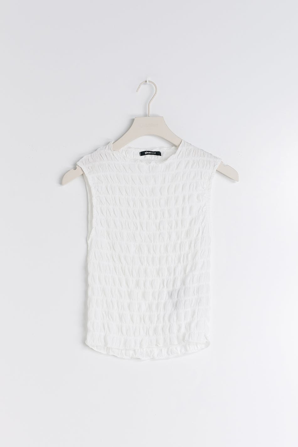 Texture funnel neck top