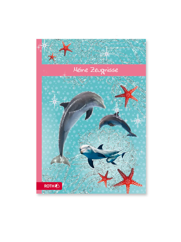 ROTH Zeugnismappe Delfin mit Glitzereffekt in Hellblau günstig kaufen onesize