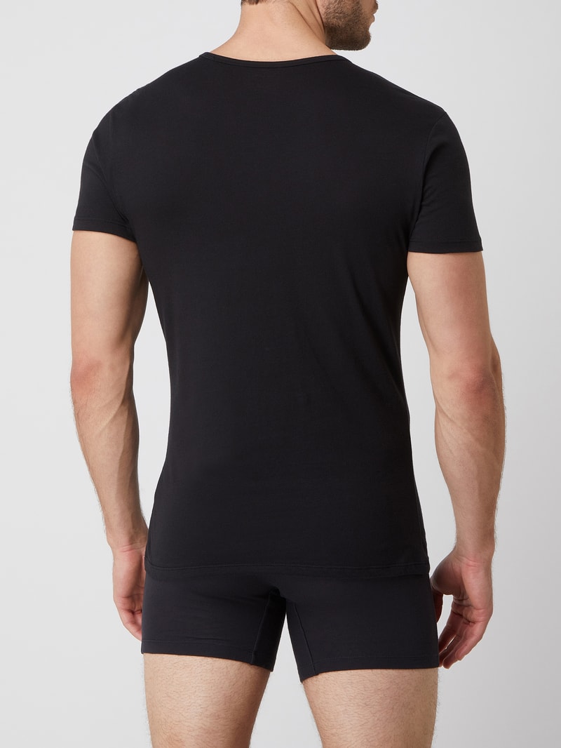 Regular Fit T-Shirt im 2er-Pack in schwarz