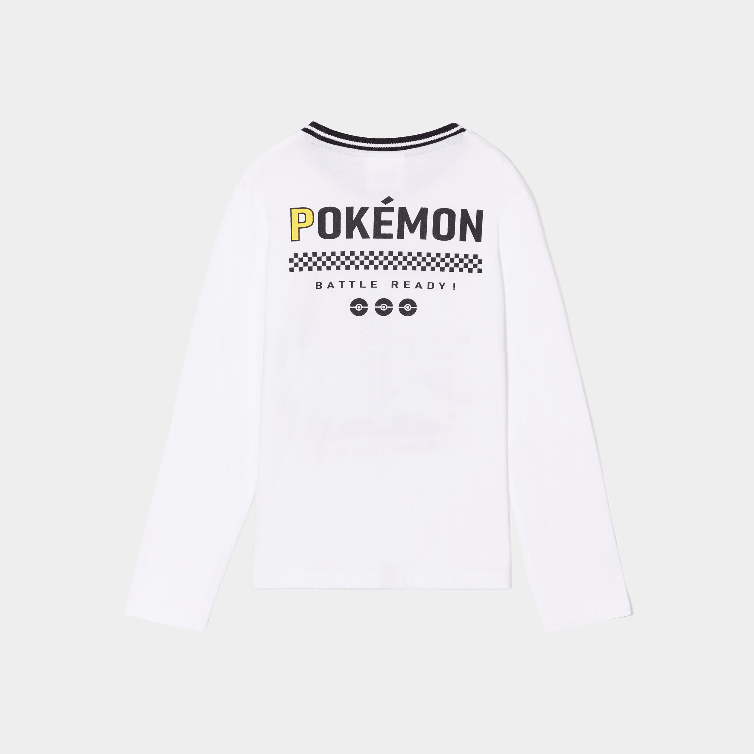 T-shirt col bord-côte Pokémon blanc garçon | La Halle