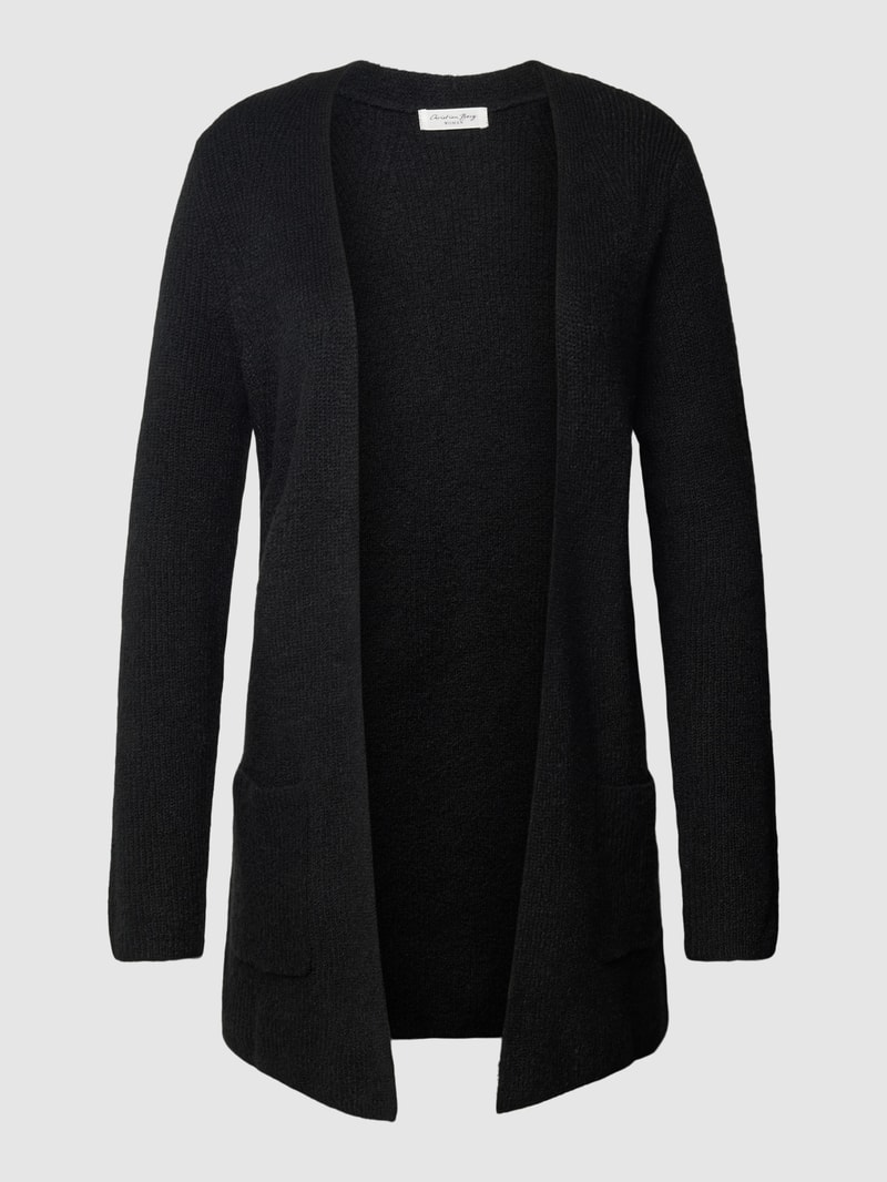 Cardigan mit Eingrifftaschen in schwarz