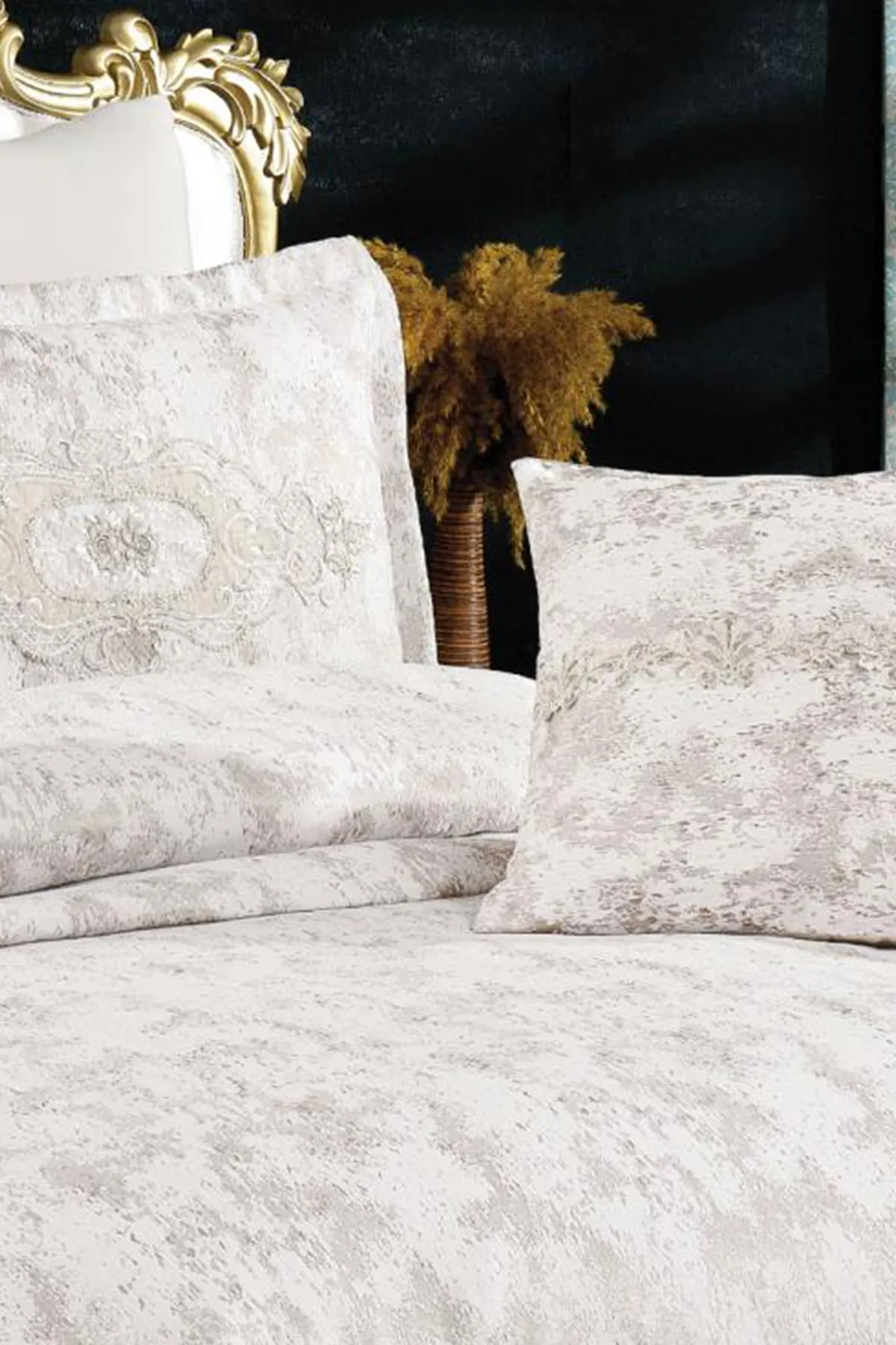 Çeyiz Diyarı  Berika Französisch geschnürtes Mitgift-Piqué-Set, 4-teilig, Creme