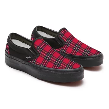 Red Plaid Slip-On Platform personalizzate