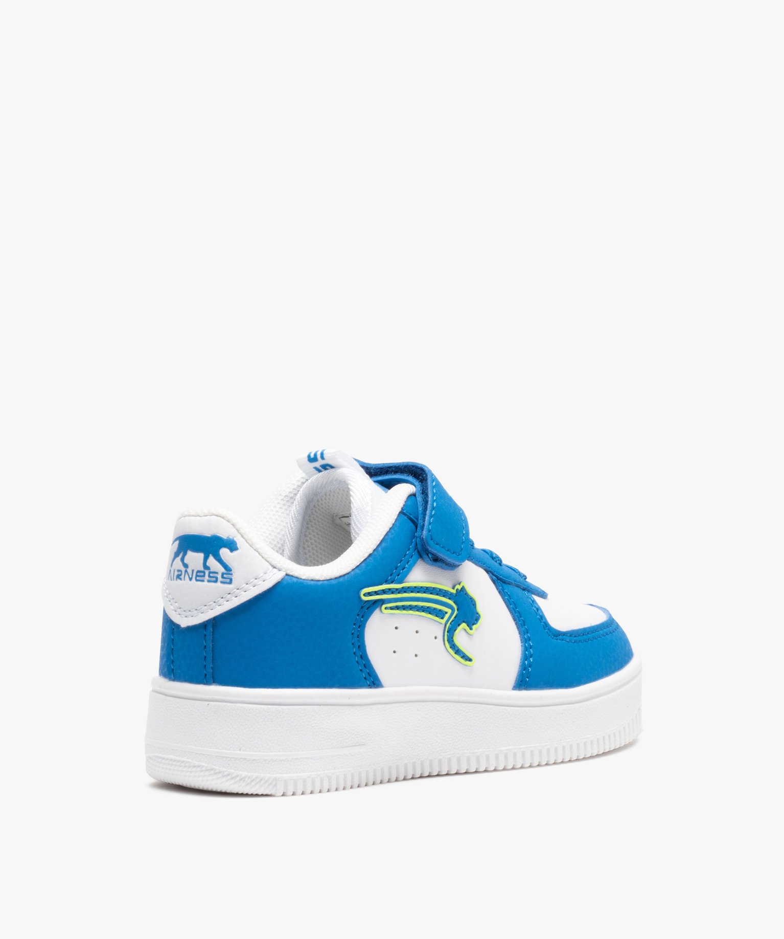 Baskets Garçon bicolores à lacets et scratch – Airness Arwo blanc | GEMO