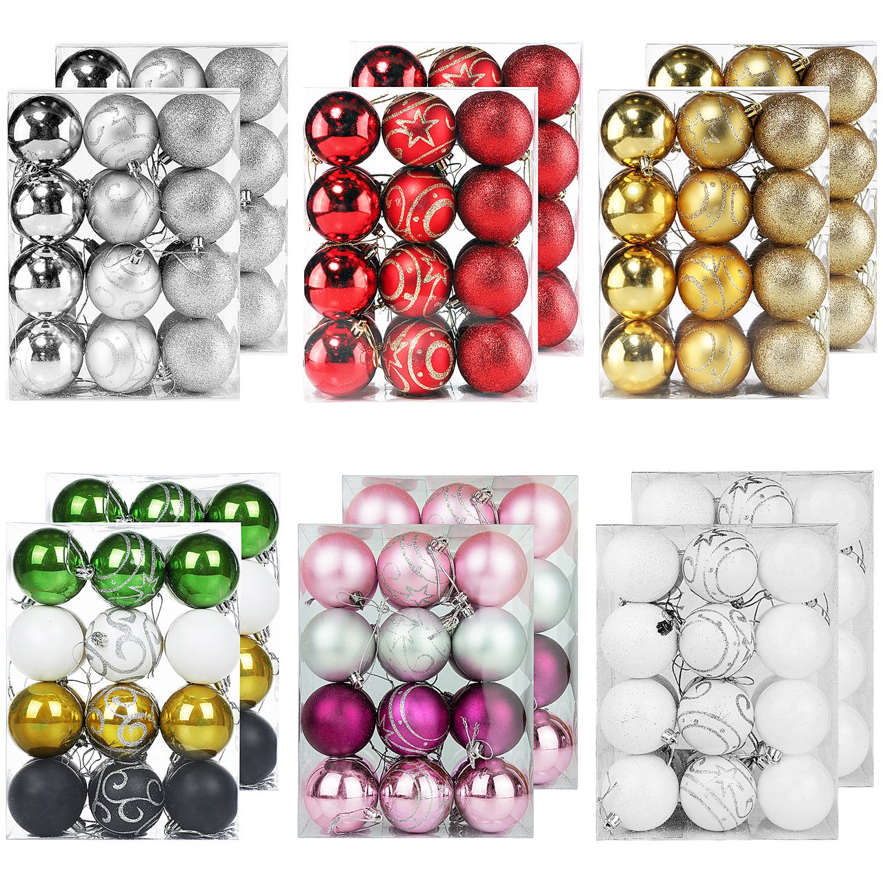 Casaria Weihnachtsbaumkugeln 24er Set, grün