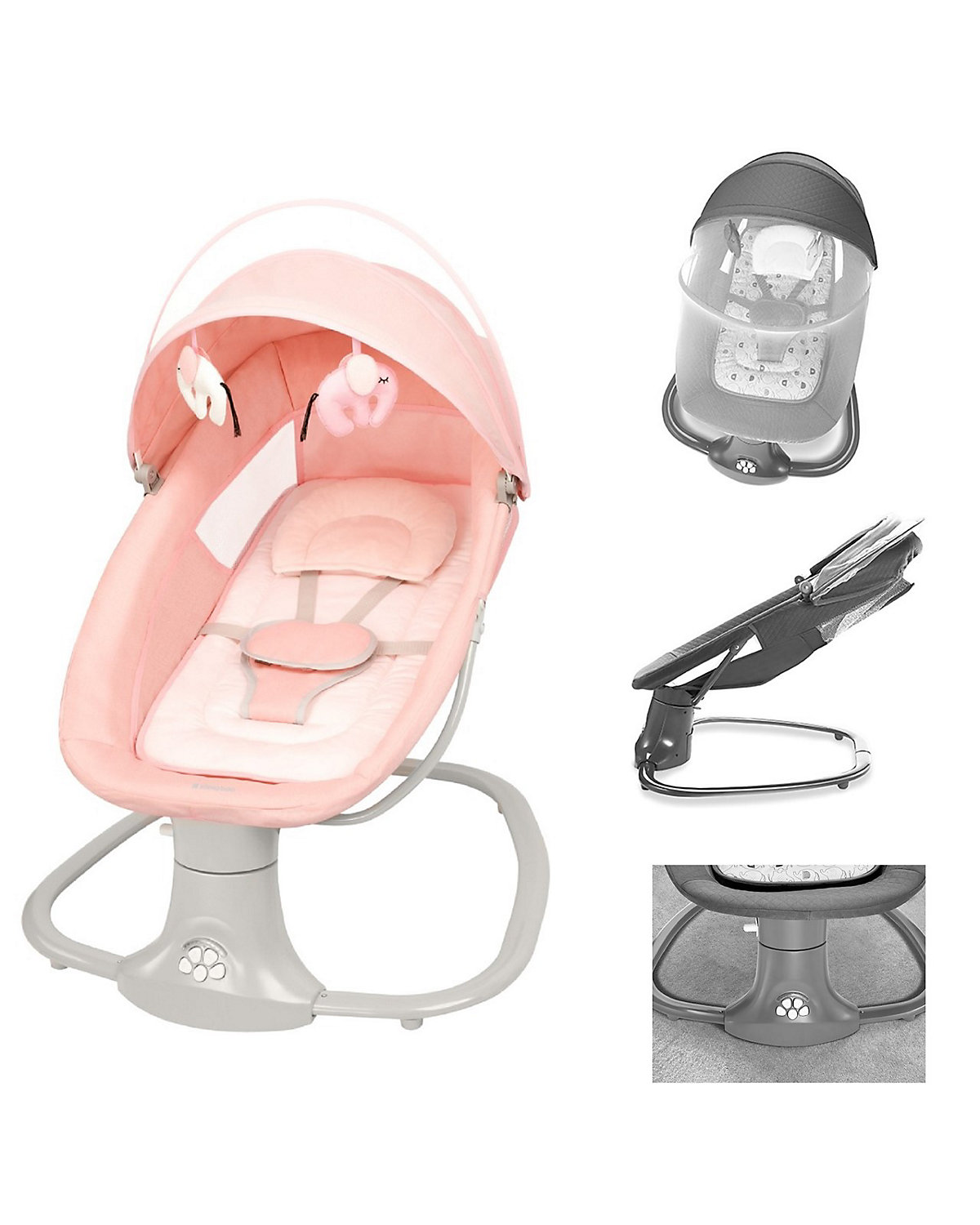 Babywippe Winks 2 in 1 Stuhl Moskitonetz Timer Musik Babywippen