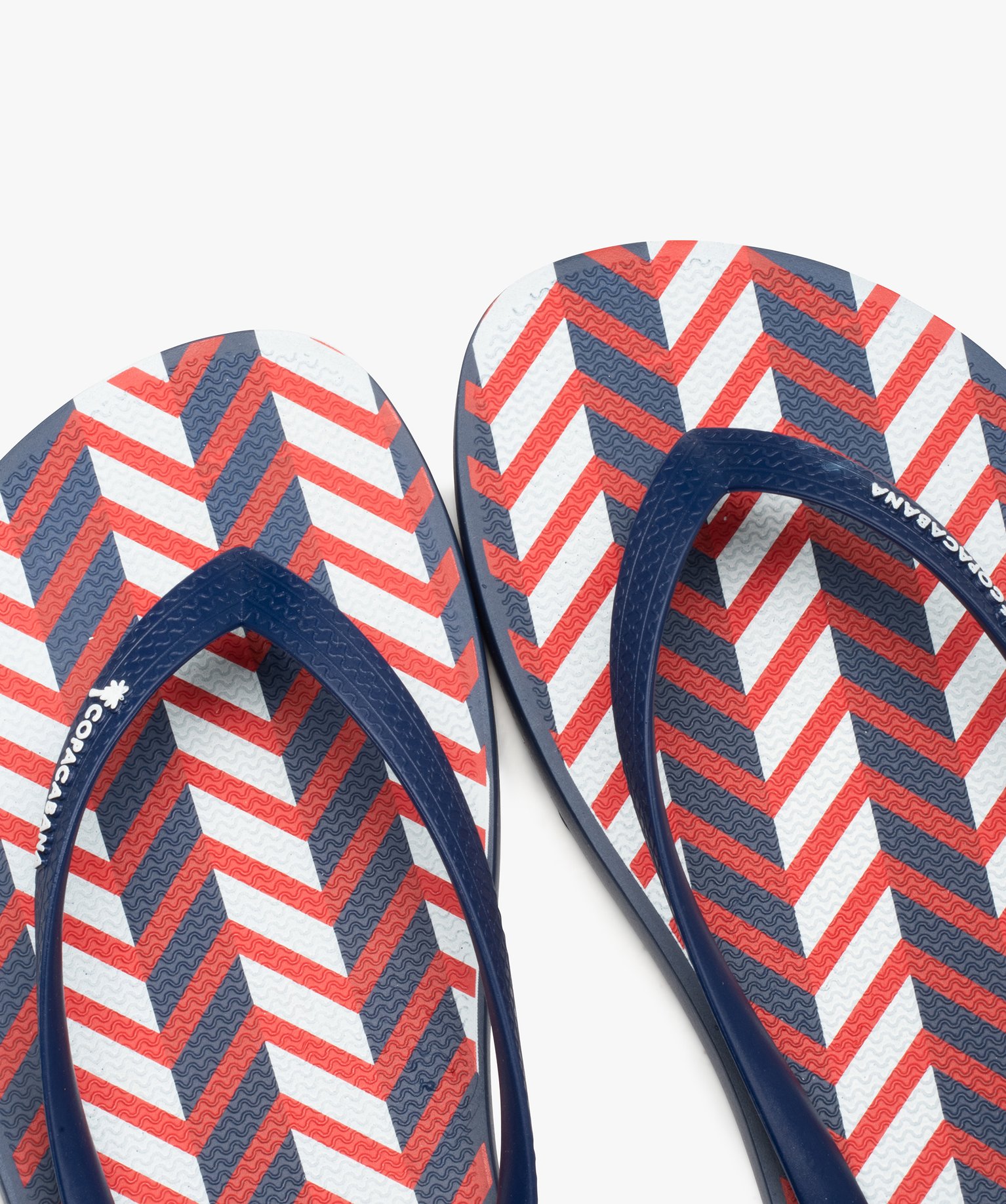 Tongs femme à motifs graphiques - Copacabana bleu | GEMO