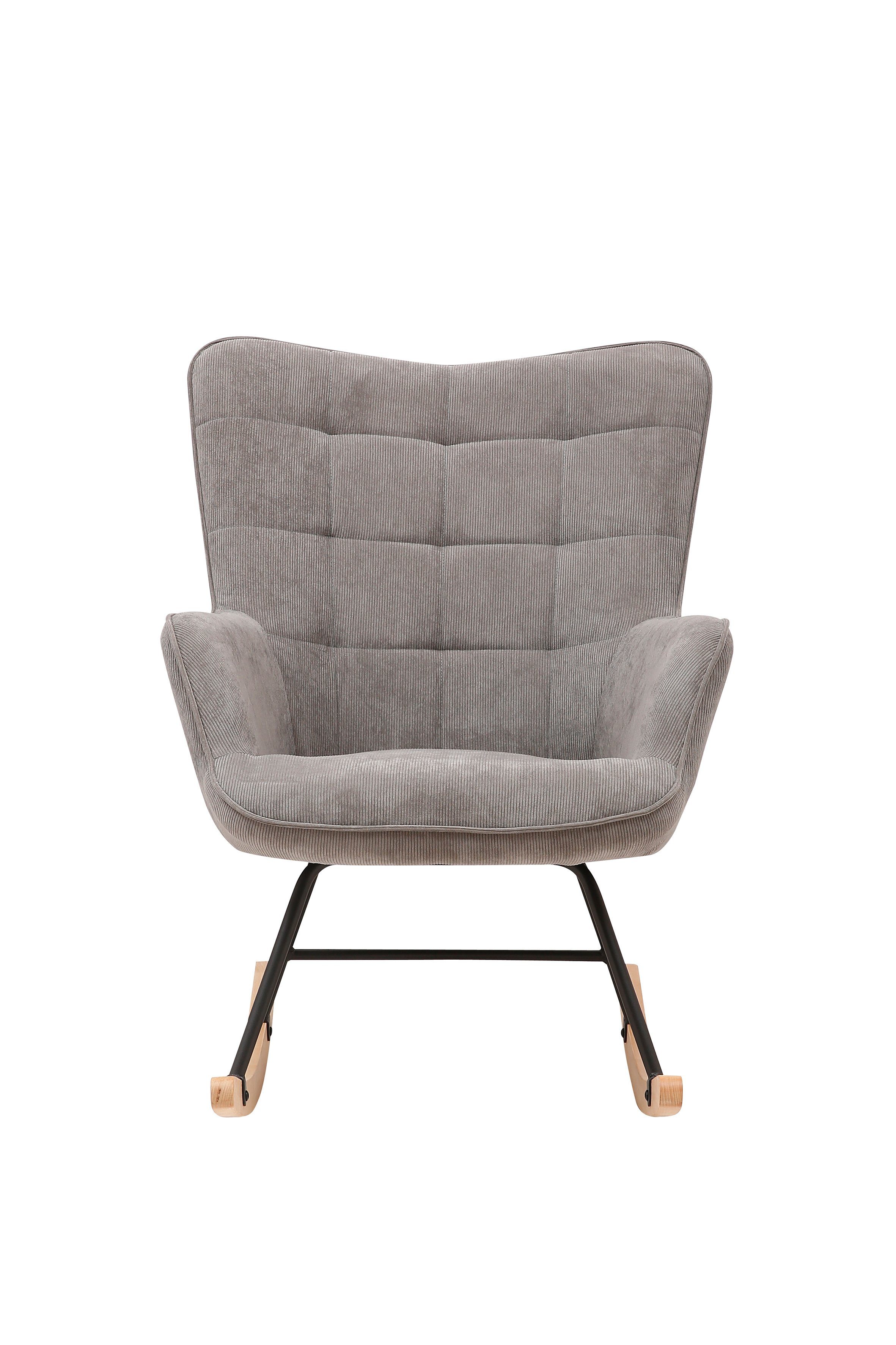 Homexperts Schaukelstuhl ROCKY *, Webstoff Cord Grau, B72xT92xH92cm