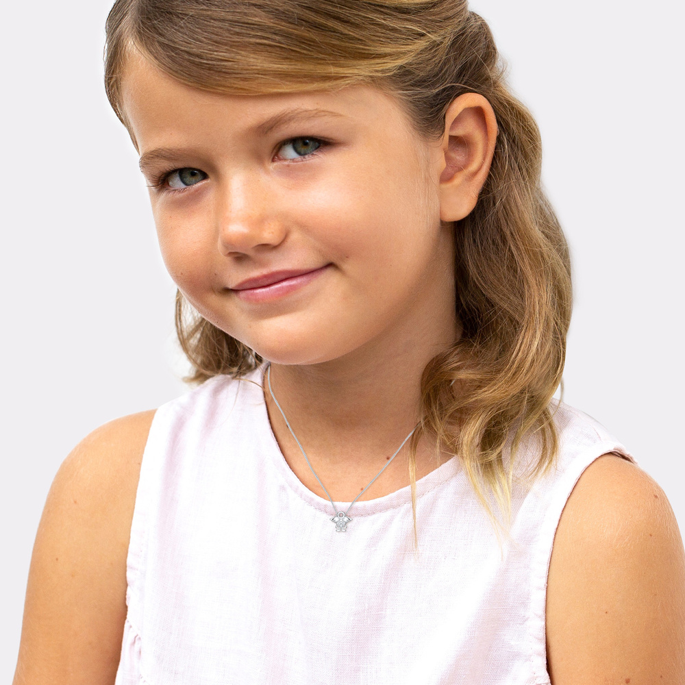 Elli Elli Collier Femme Ange avec Cristal Enfant - (925/1000) Argent collier