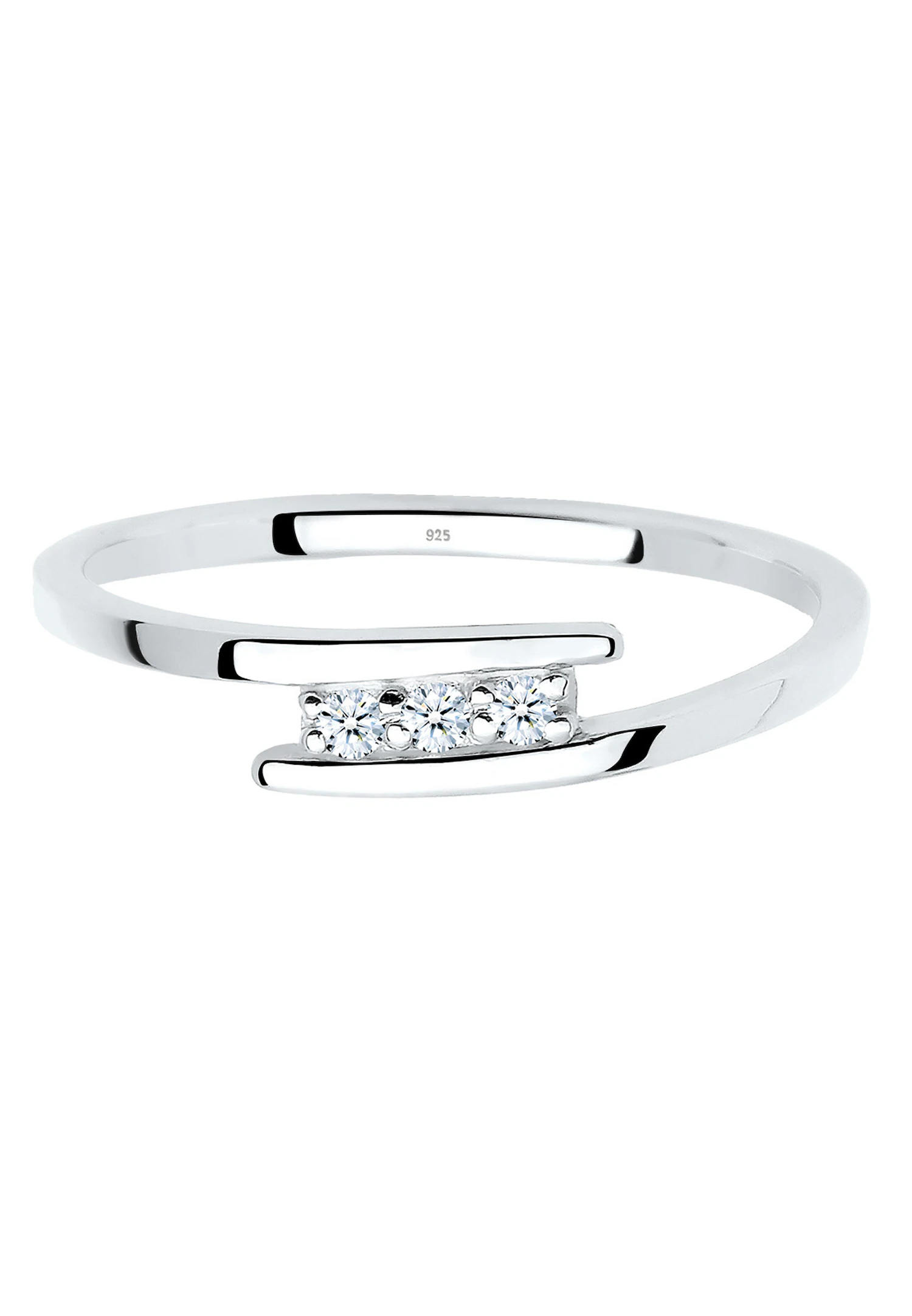 Dámsky elegantný klasický prsteň Elli DIAMONDS s diamantom (0,04 ct) zo striebra 925