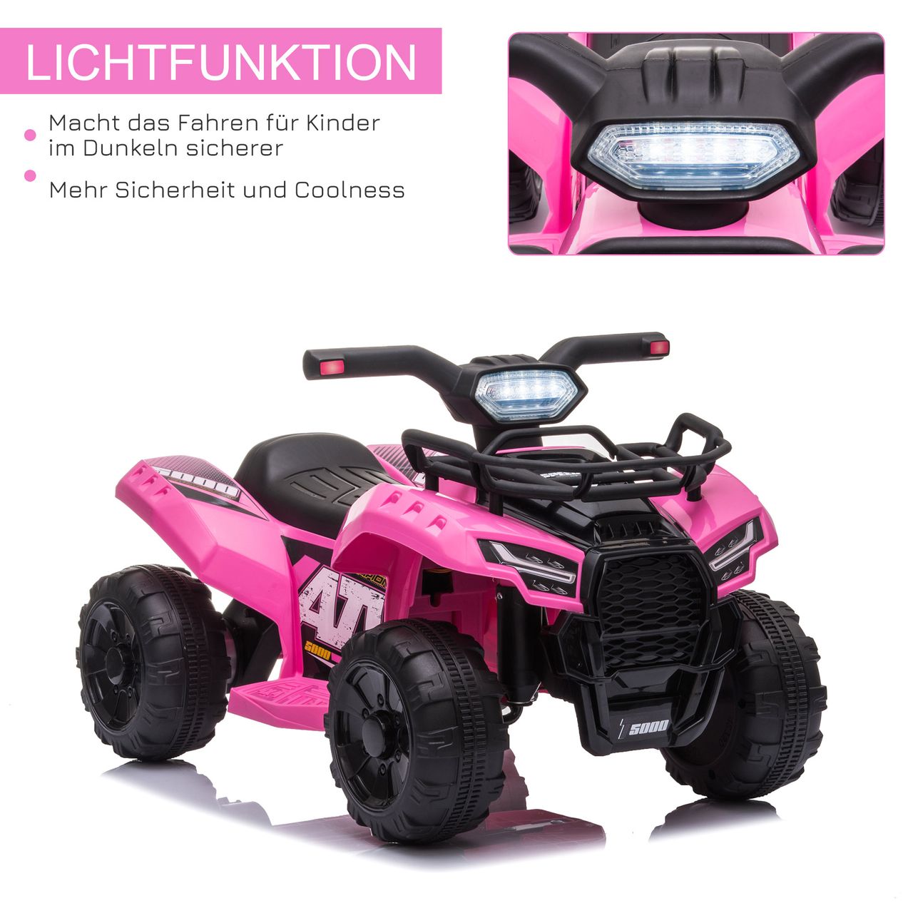 HOMCOM Mini Elektro-Quad Kinder Elektro ATV Kinderwagen Kinderauto Rosa