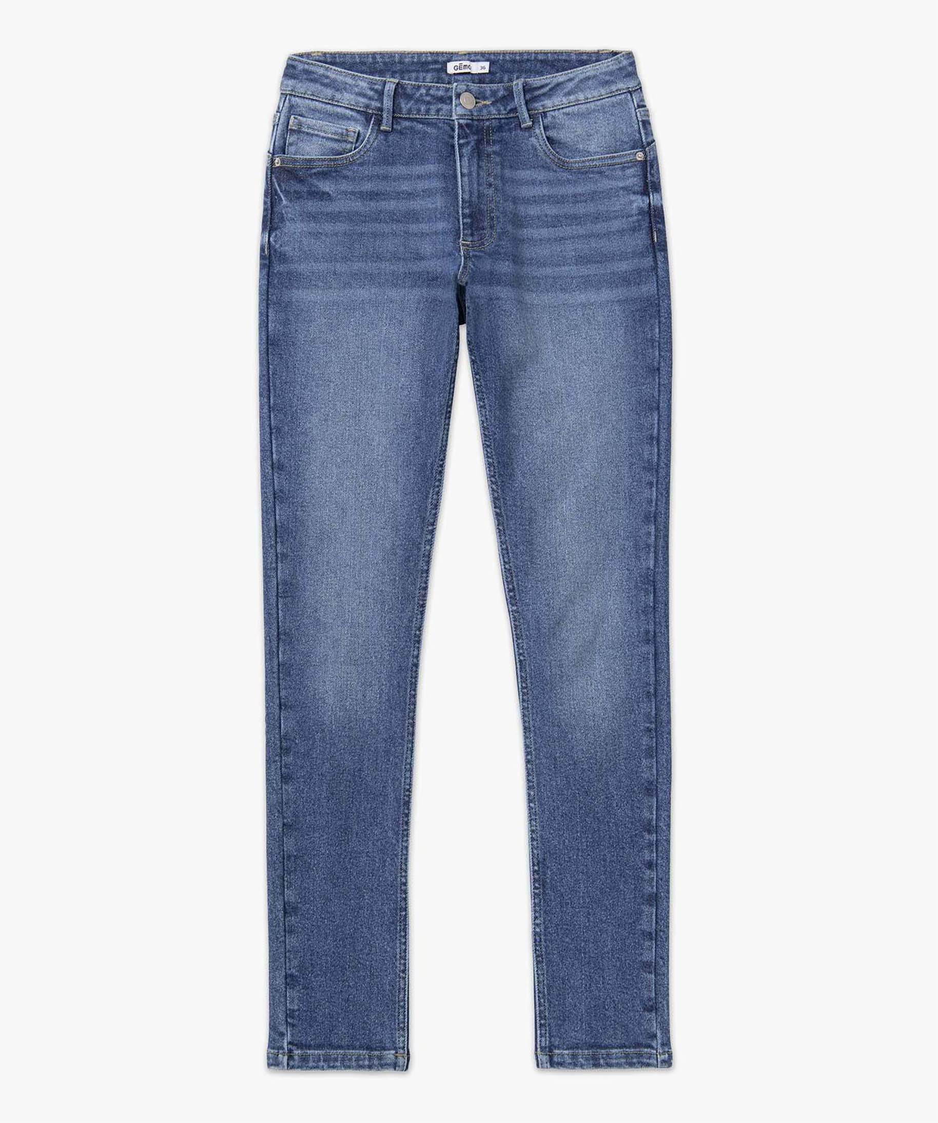 Jean femme coupe Slim coloris délavé stone | GEMO