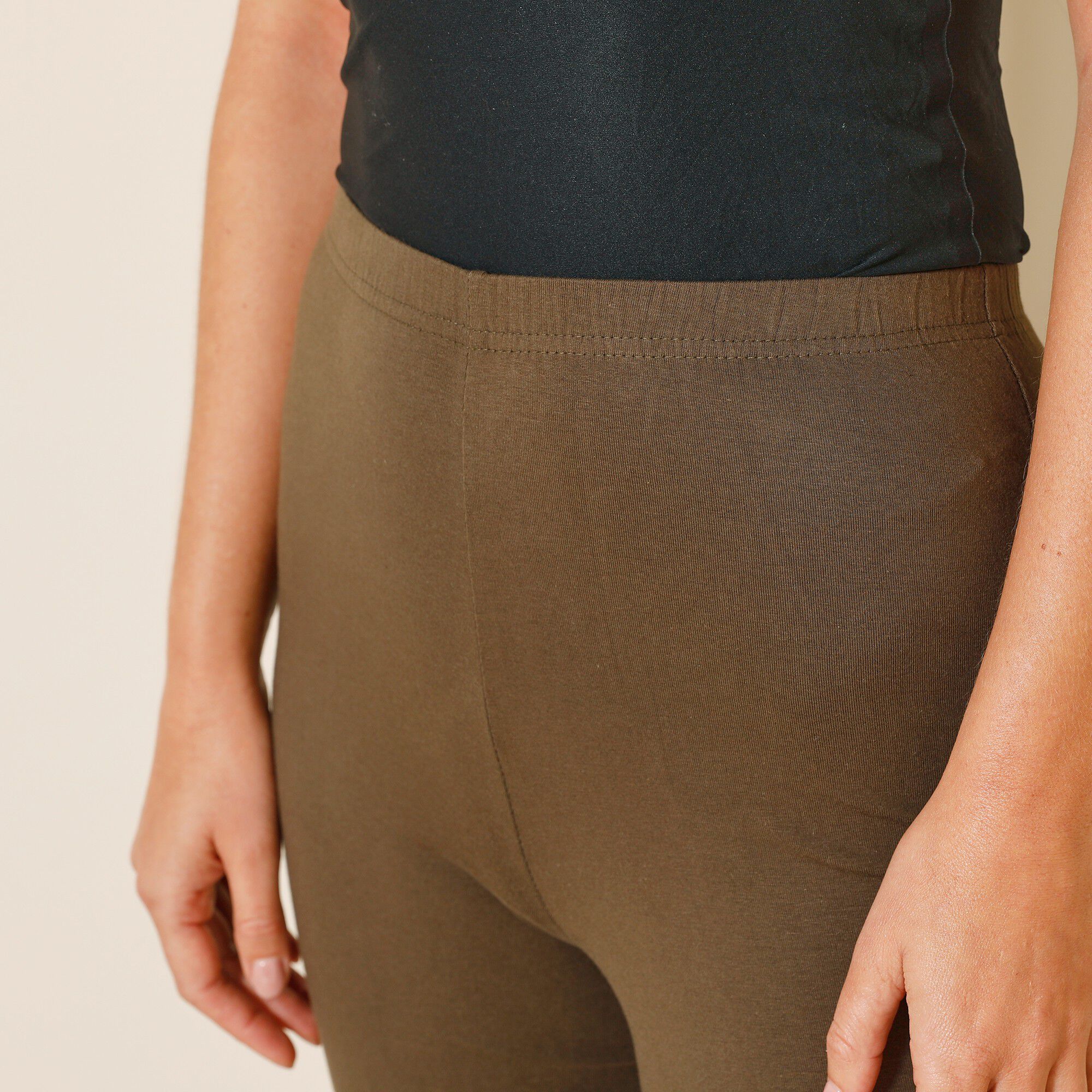 Legging bootcut uni, taille élastiquée