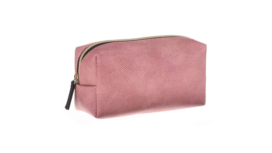 Kosmetiktasche rosé Besatz schwarz