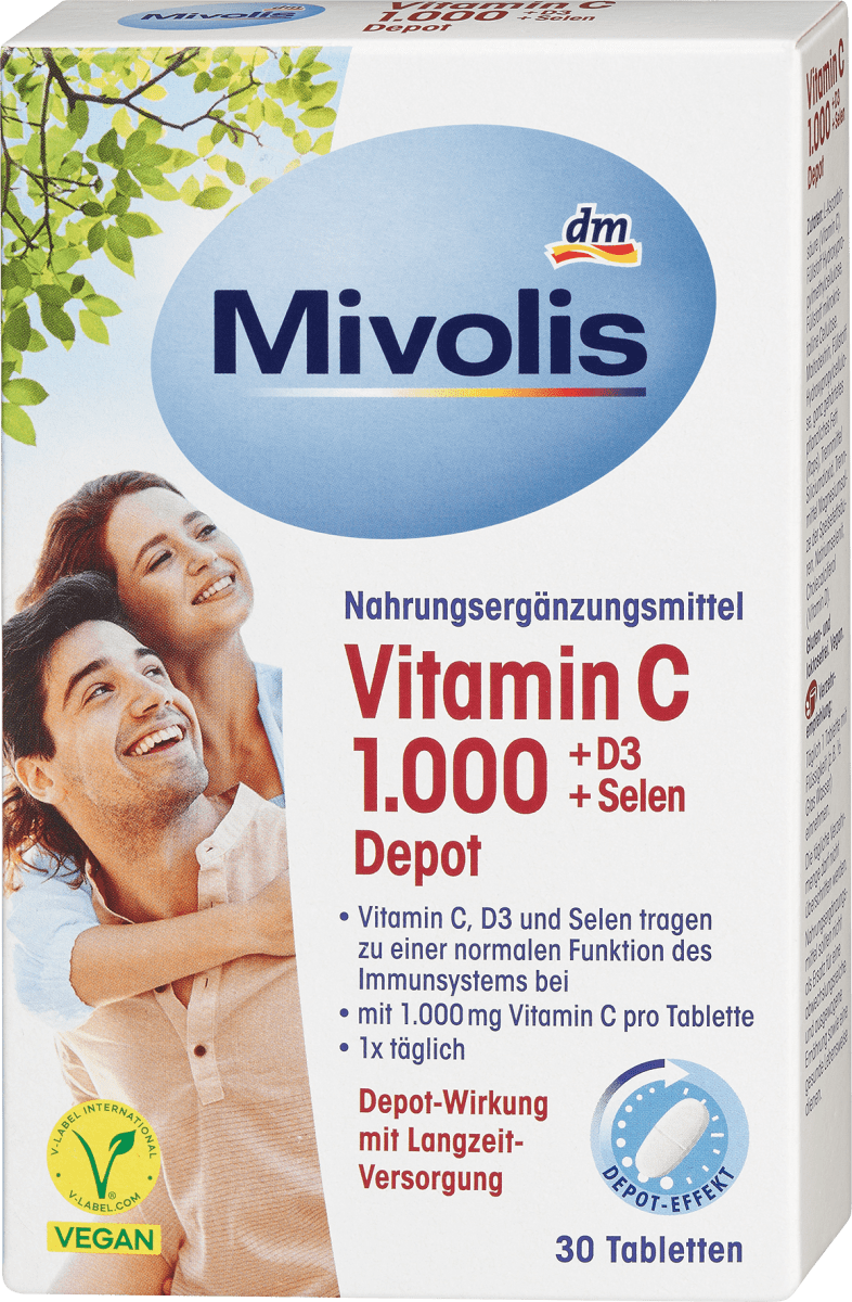 Vitamin C 1000 + D3 + Selen Depot 30 St, 42 g