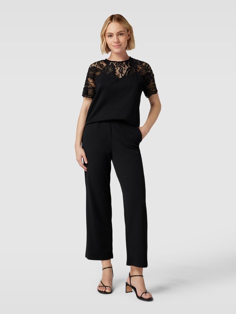 Jumpsuit mit Spitzenbesatz Modell 'Siham' in schwarz