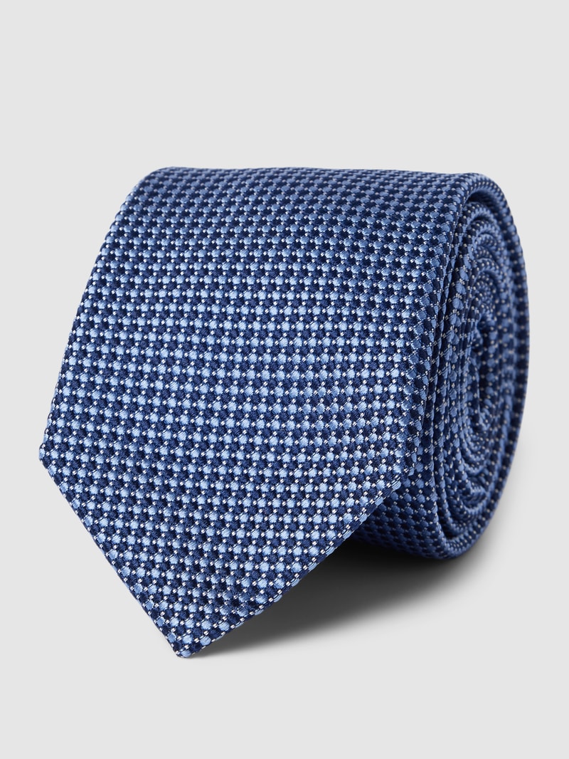 Seidenkrawatte mit Label-Detail Modell 'WOVEN' in bleu