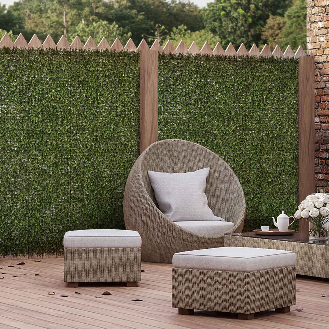 Outsunny 12 Stück künstliches Pflanzenwand Hecke 50x50 cm