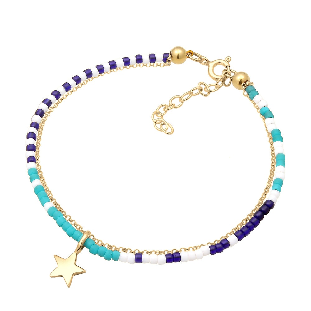 Elli Elli Bracelet Layer Stern Astro Beads Erbskette Bunt 925 Silber Bracelet