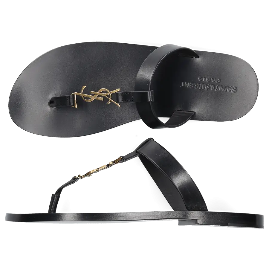 Saint Laurent - Sandalen CASSANDRE Kalbsleder - schwarz