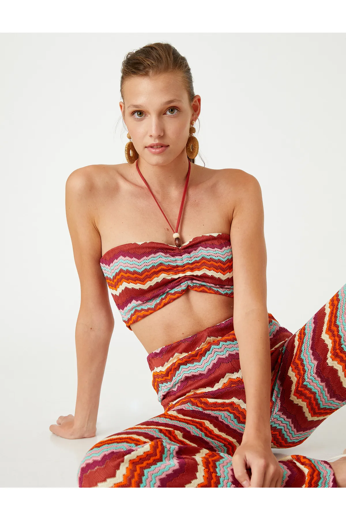Koton  Neckholder-Bustier mit Perlendetail