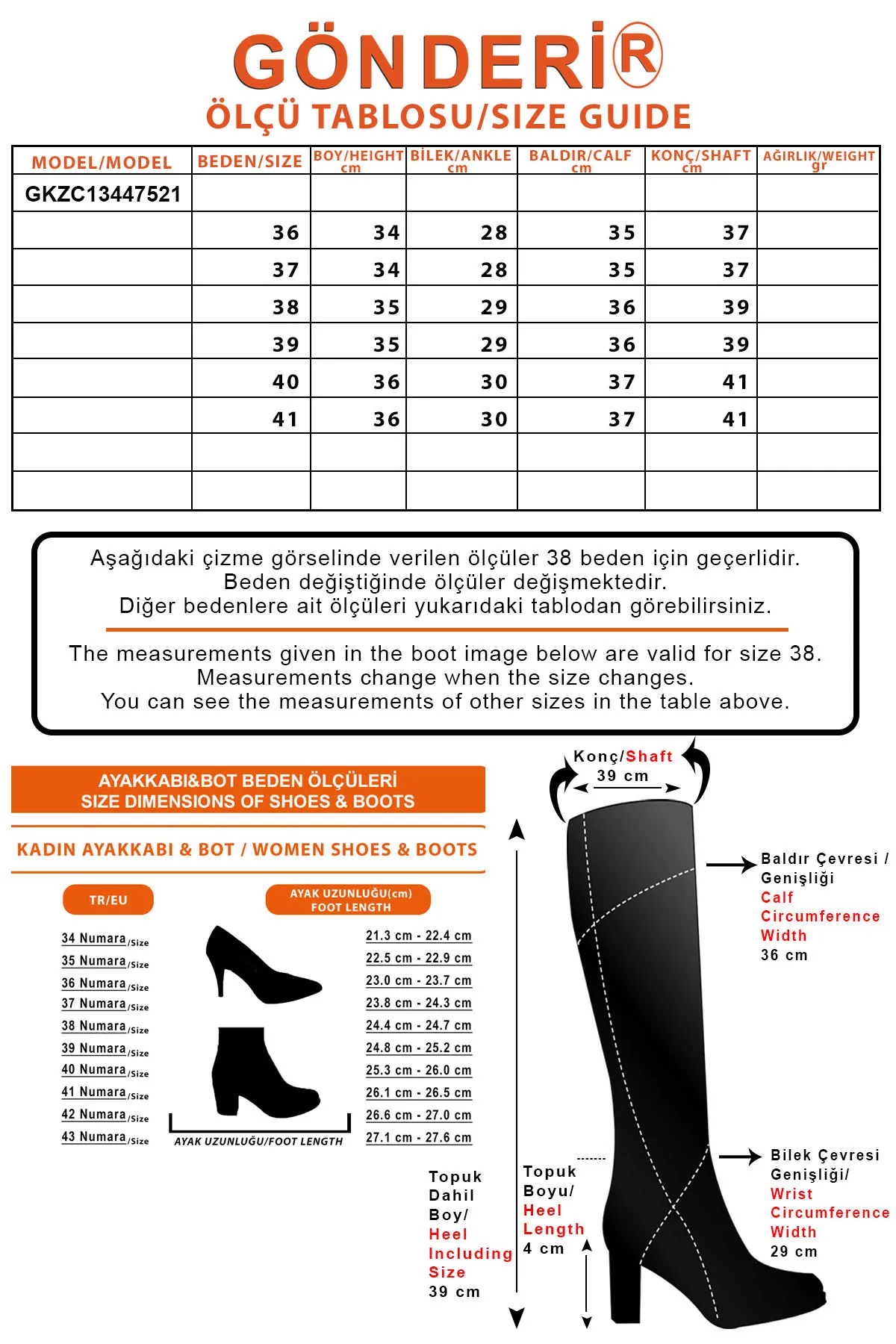 GÖNDERİ(R)  MINK FLOTER Damen-Tagesstiefel aus echtem Leder mit runder Zehenpartie, Keilabsätzen und Reißverschluss 47521
