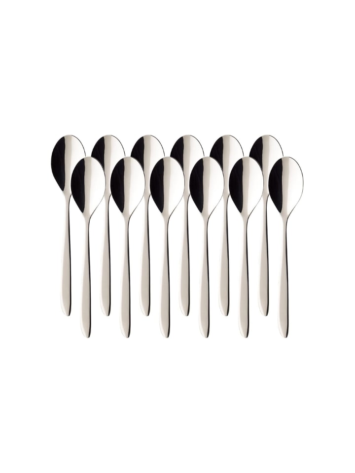 Villeroy & Boch 12er Set Kaffeelöffel SoftWave 14,6 cm in silber günstig kaufen onesize